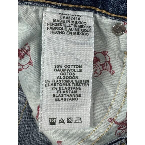 True Religion Men's Rocco Relaxed Skinny w/Flaps Blue Denim Jeans - 34 (35x34) - Picture 7 of 8